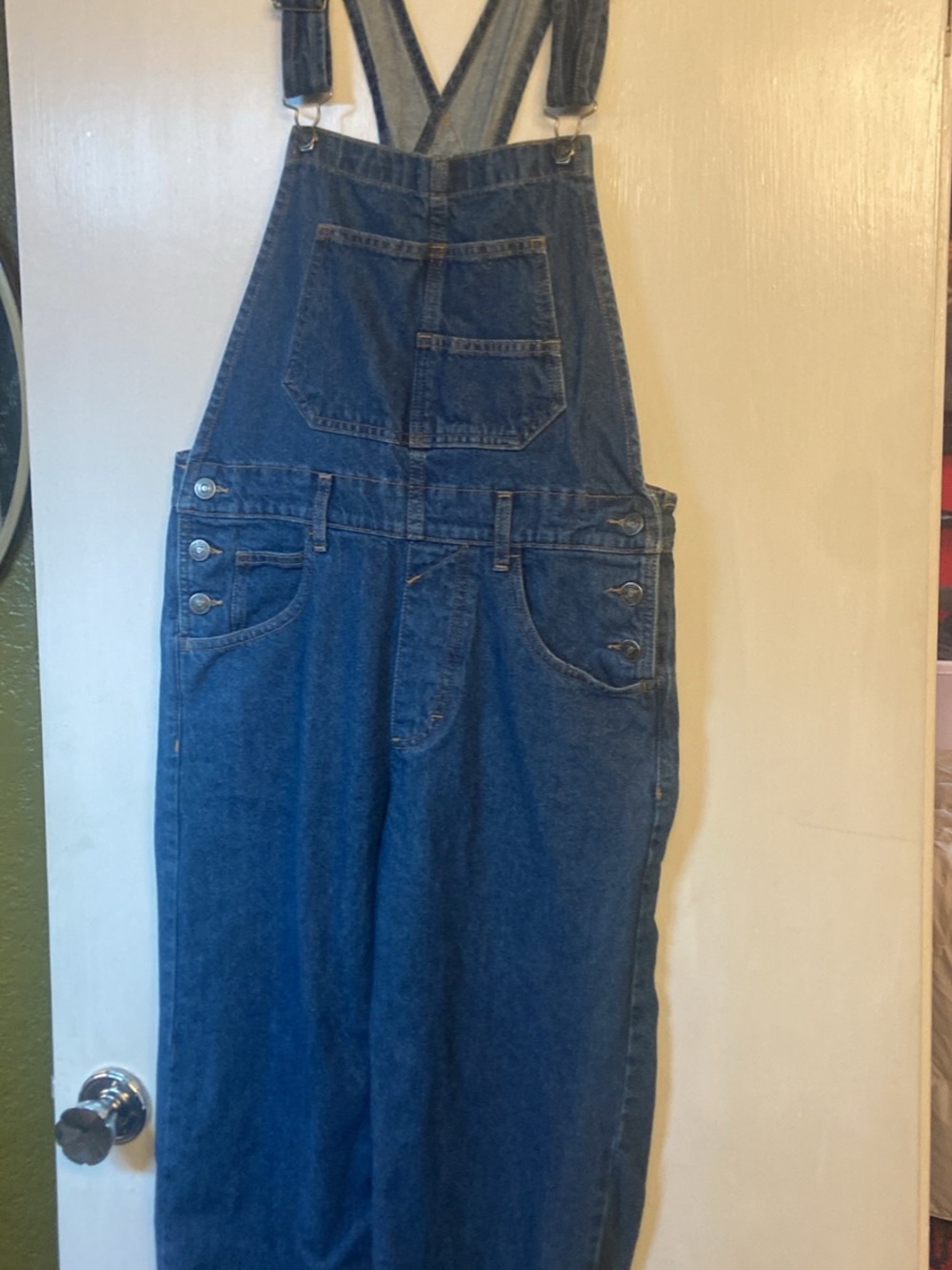 Free People Classic Blue Denim Overalls